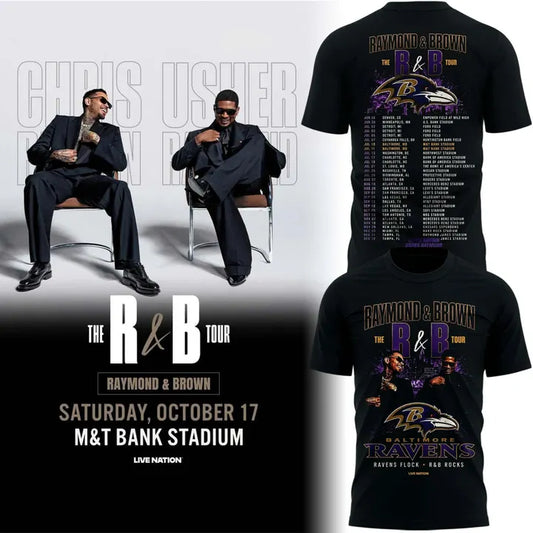 2026 Raymond and Brown The R&B Tour x Baltimore Ravens T-Shirt