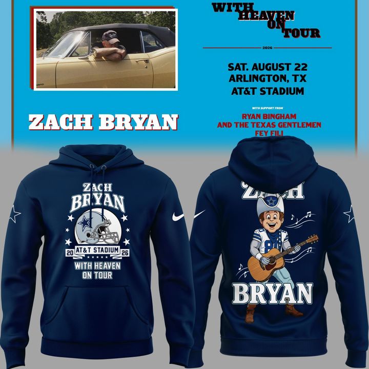 01.10. Limited Edition Dallas Cowboy x Zach Bryan - With Heaven On Tour 2026 Hoodie