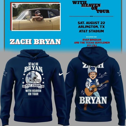 01.10. Limited Edition Dallas Cowboy x Zach Bryan - With Heaven On Tour 2026 Hoodie