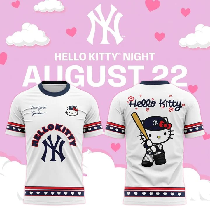 42. New York Yankees x Hello Kitty Baseball - Game Night 2026 T-Shirt
