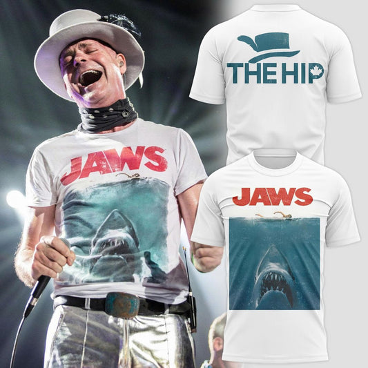 Unisex White The Hip Gord Downie Jaws T-shirt