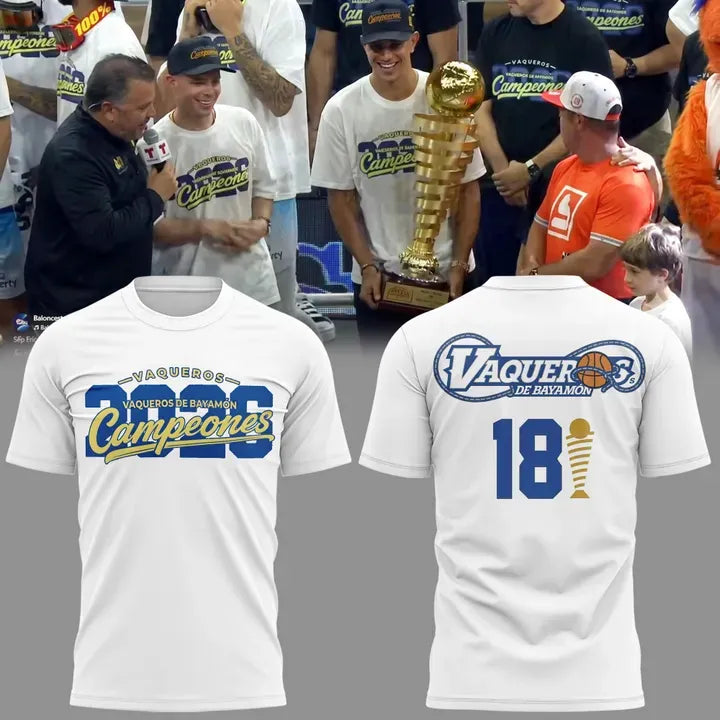 Limited Edition Vaqueros de Bayamón 2026 – Camiseta Conmemorativa de Campeones Shirt