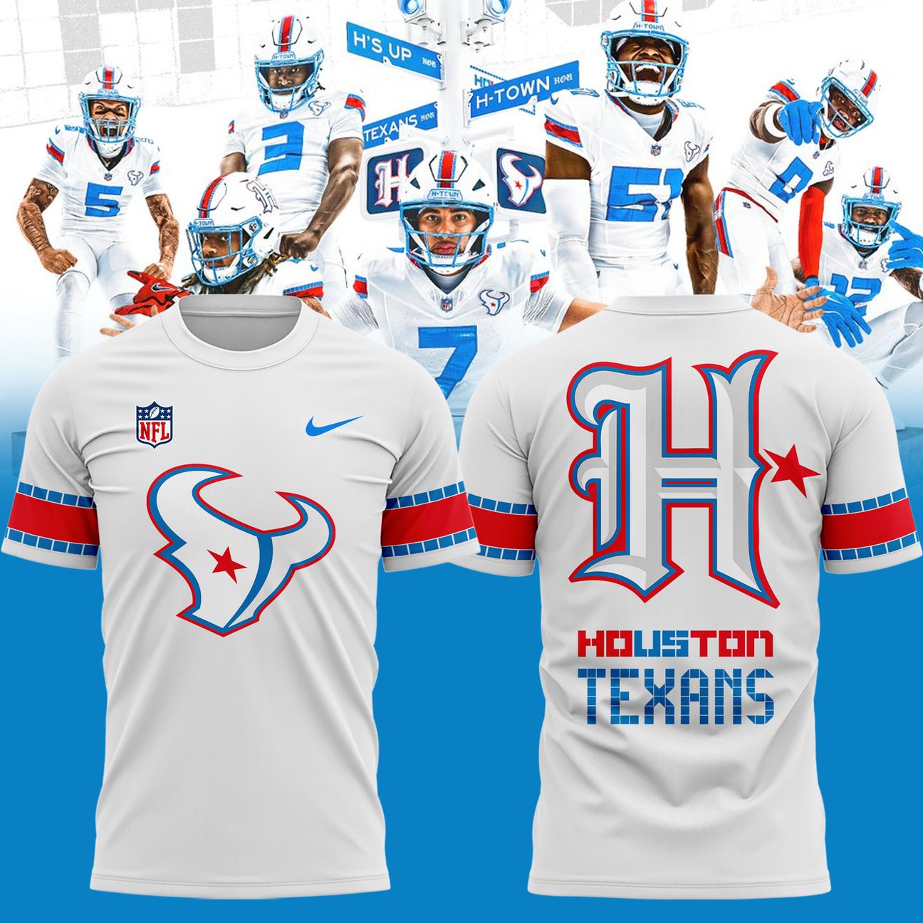 Houston Texans Rivalries By the H. For the H. 2026 T-shirt / White