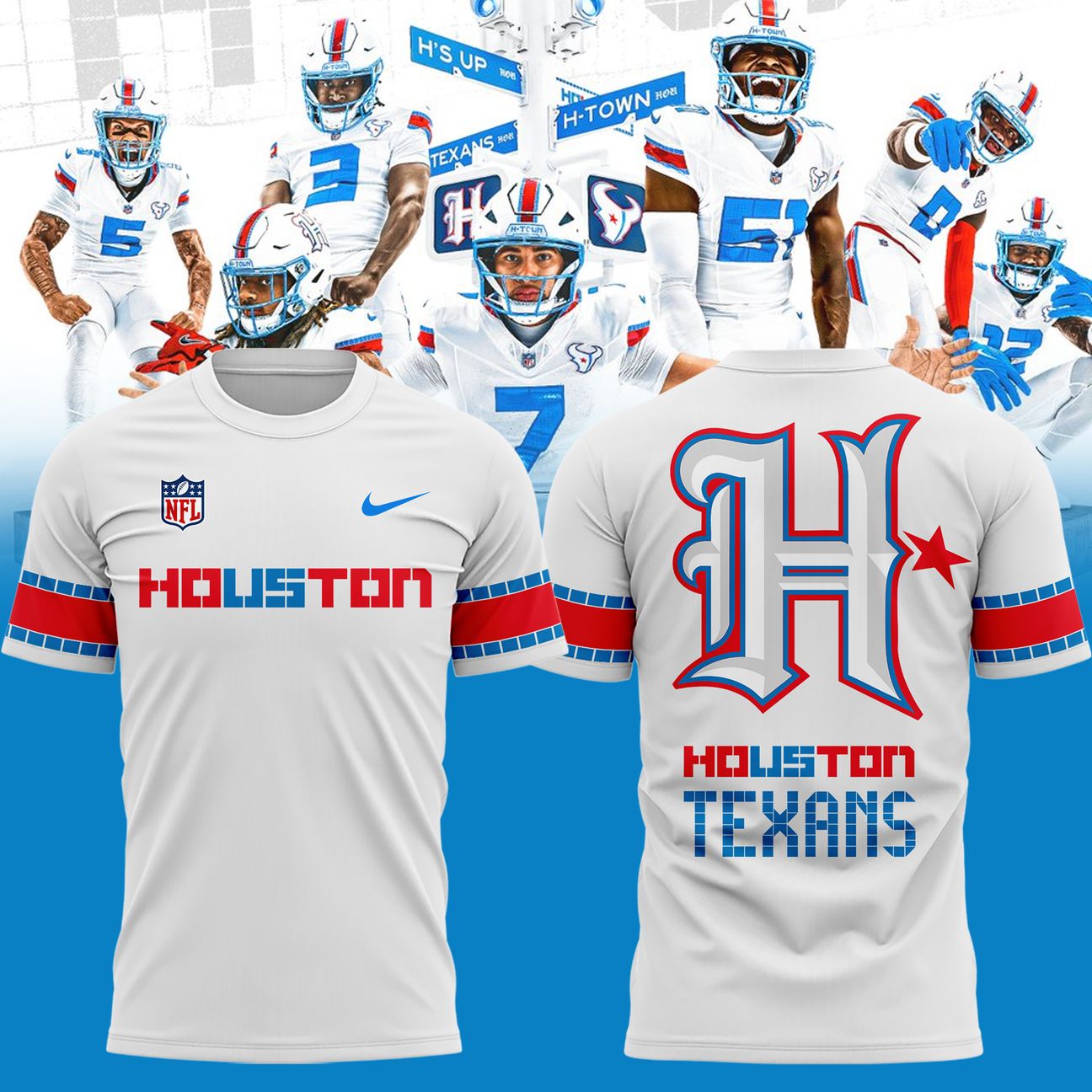Houston Texans Rivalries By the H. For the H. 2026 T-shirt / White