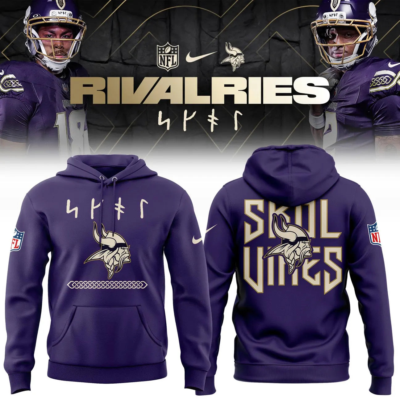 (Adult & Kids) Minnesota Vikings 2026 Rivalry Hoodie