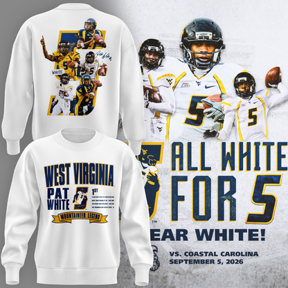 Limited Edition West Virginia Football Pat White Sweatshirt 2026
