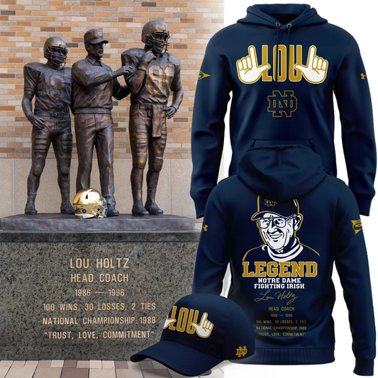 Legend Lou Holtz Notre Dame Fighting Irish Football Hoodie