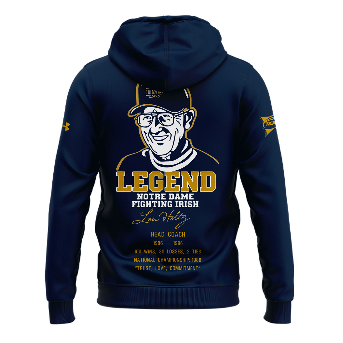 Legend Lou Holtz Notre Dame Fighting Irish Football Hoodie