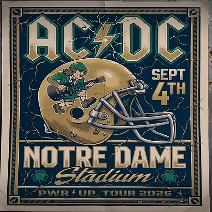 Poster AC/DC Live From Notre Dame Stadium - Power Up Tour 2026 Poster