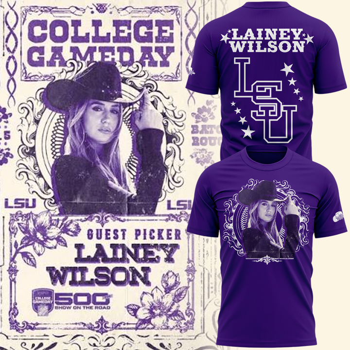 Limited Edition LSU Football x Lainey Wilson White T-Shirt 2026