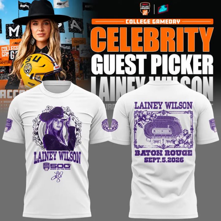 Special 2026 Lainey Wilson College GameDay LSU Football T-Shirt