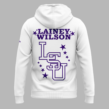 Limited Edition LSU Football x Lainey Wilson White Hoodie 2026