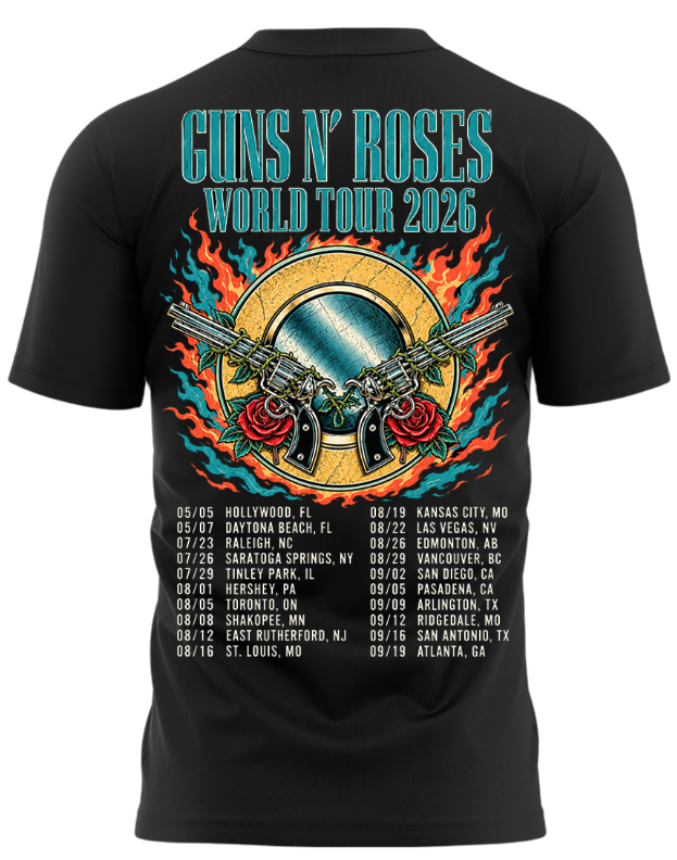 Guns N’ Roses The Jungle Rose Bowl Stadium Pasadena CA 2026 Tour T-Shirt