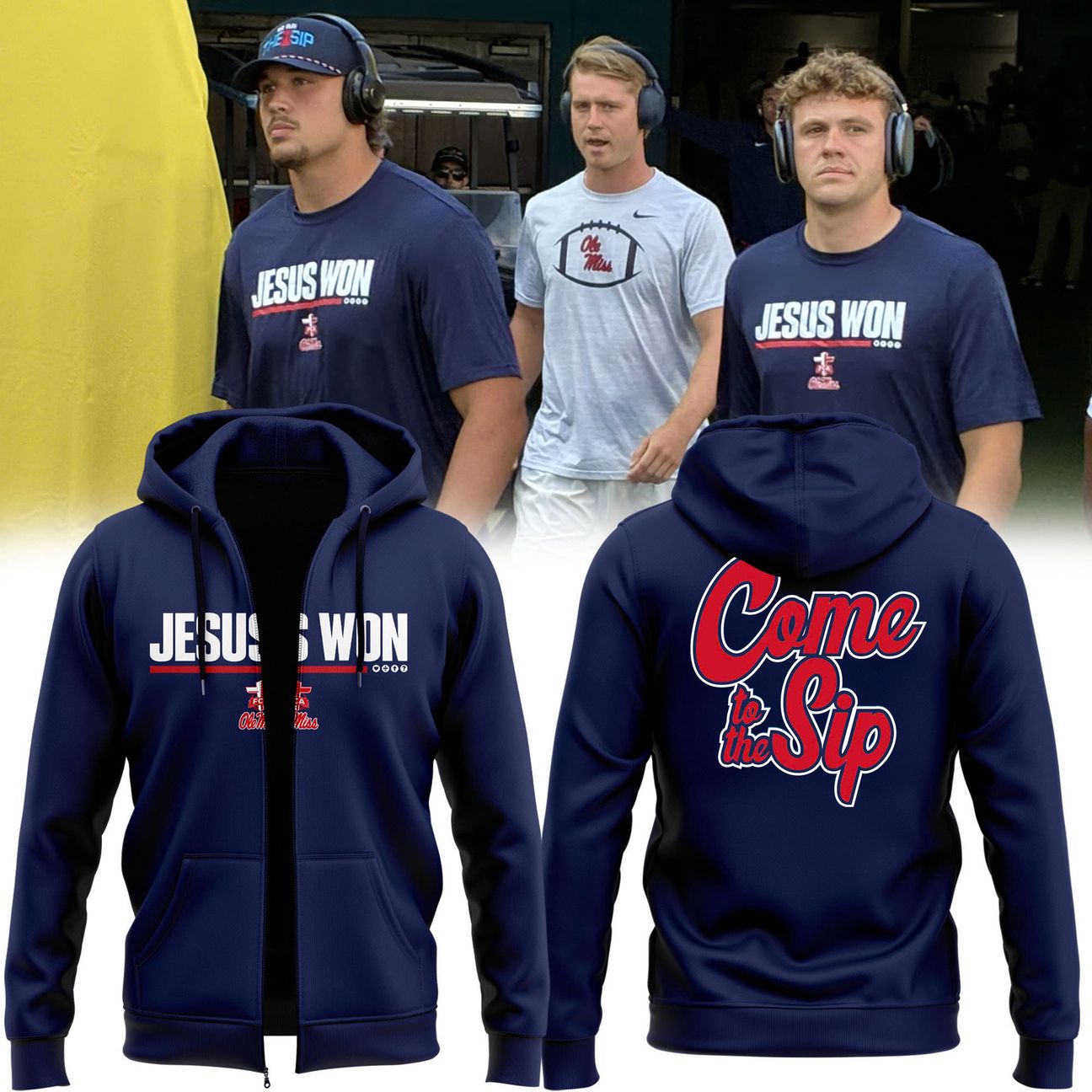 Special 2026 Jesus Won Ole Miss Football Zip Hoodie