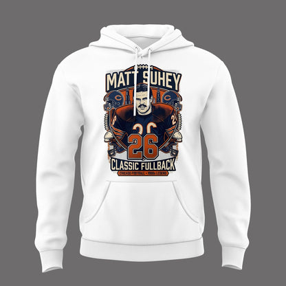 026. Perfect White Hoodie Matt Suhey - Chicago Bears Always and Forever - Thank You For Your Memories Hoodie