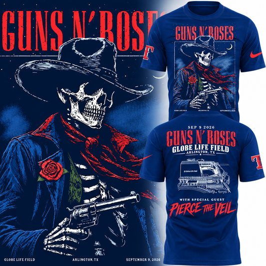 Guns N’ Roses x Texas Rangers Globe Life Field 2026 Tour T-Shirt