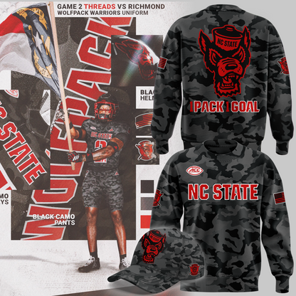 NCSU  Football Black Camo 2026 SWEATSHIRT
