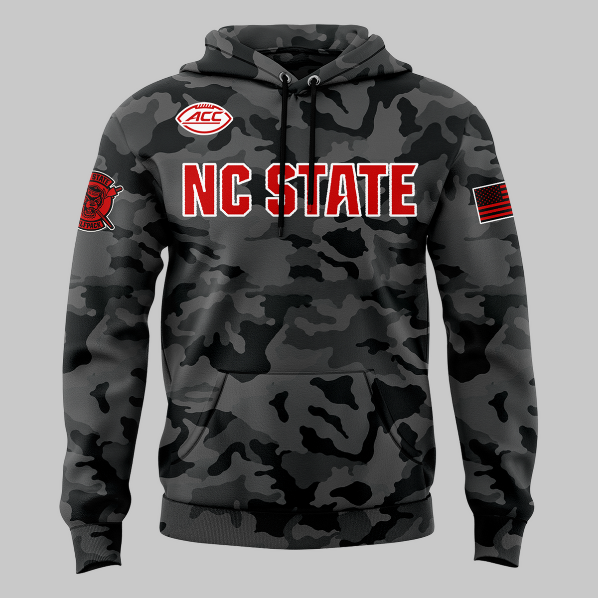 NCSU Football Black Camo 2026 Hoodie