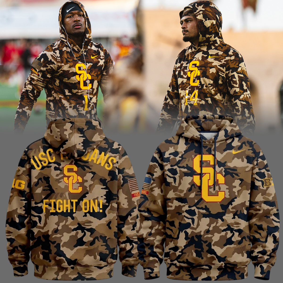 2026 Exclusive Hoodie USC Trojans football Military Appreciation