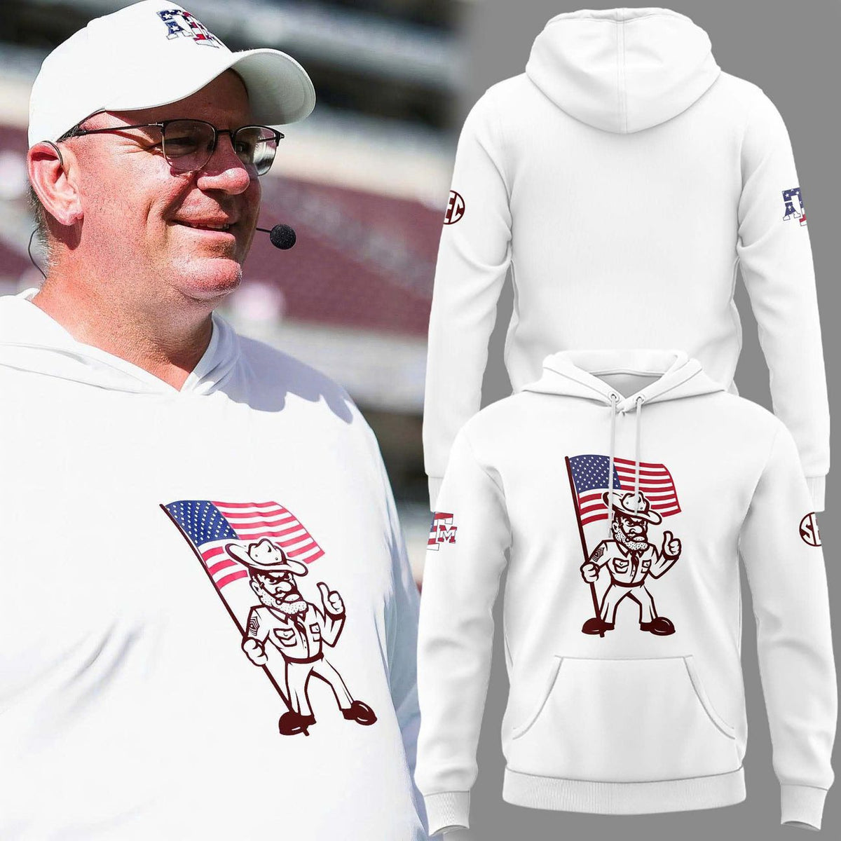 Special 2026 Coach Mike Elko Texas A&M Football Hoodie 2