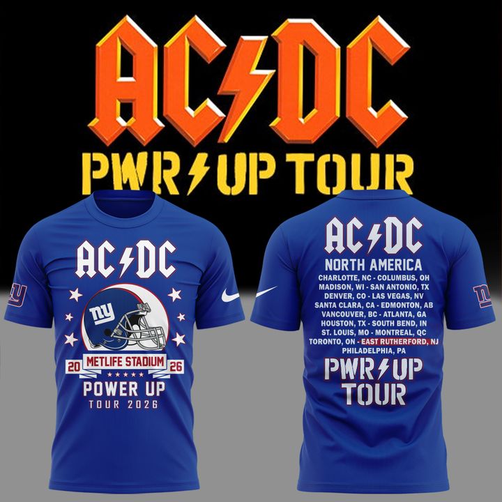Newest Shirt AC/DC x New York Giants - POWER UP TOUR 2026 T-Shirt
