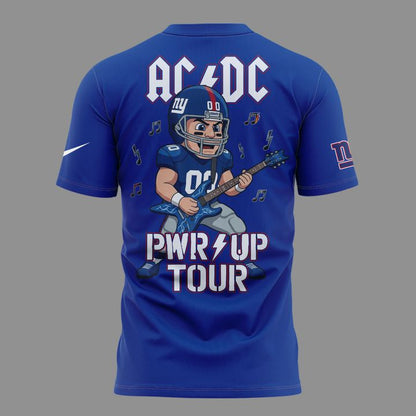 Blue Shirt AC/DC x New York Giants - POWER UP TOUR 2026 T-Shirt