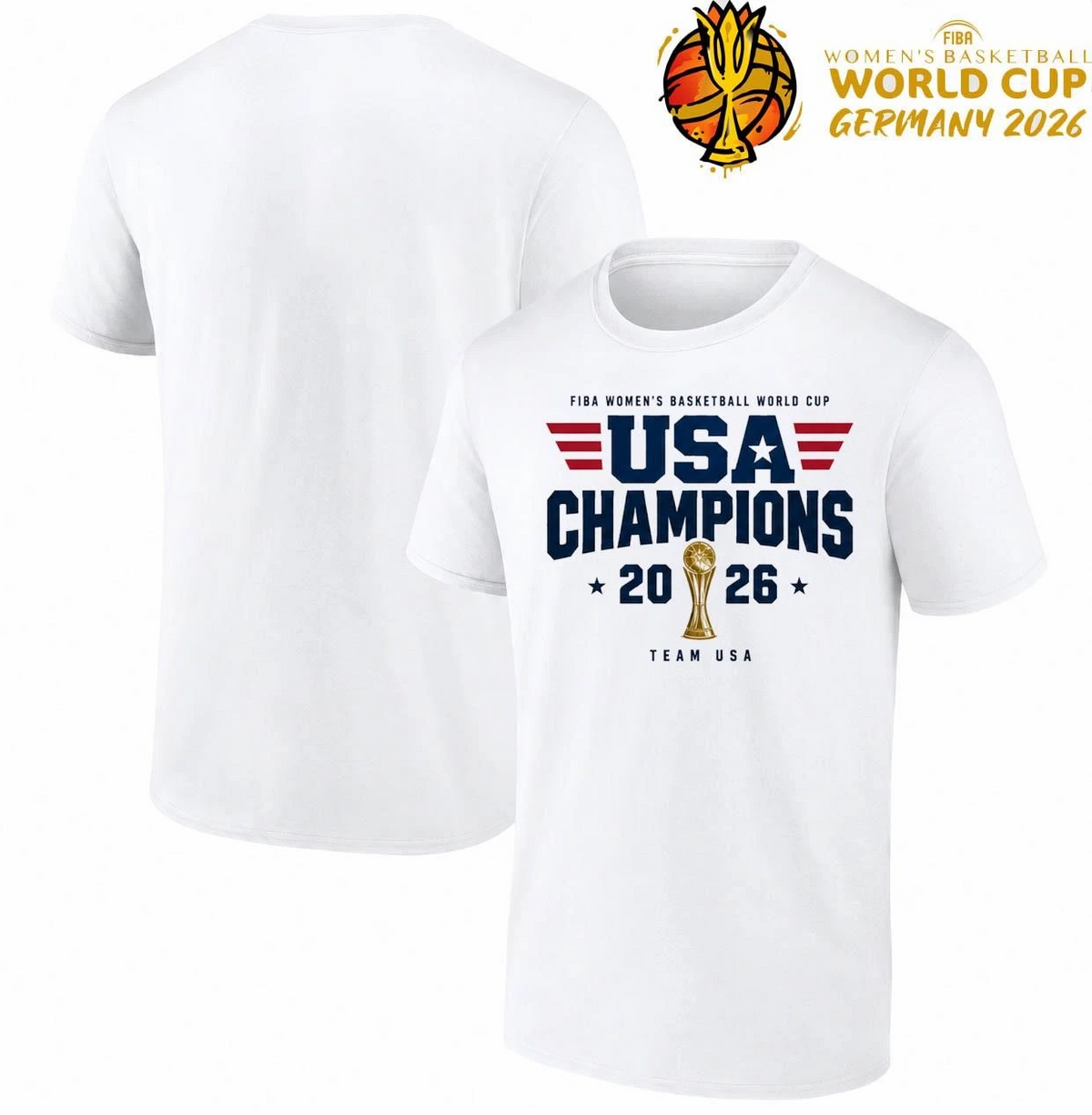 Champion USA - FIBA Womens Basketball World Cup USA Champions 2026 Team USA T-Shirt