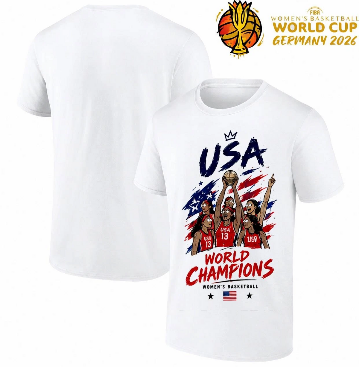 USA Team Celebration Art FIBA Women’s Basketball World Cup Finals T-Shirt