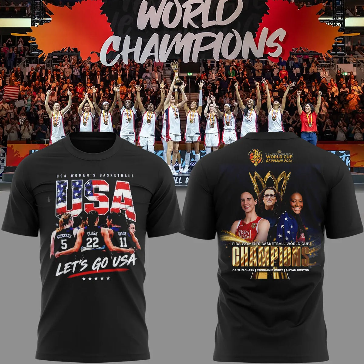 Champion 2026 - FIBA Women's Basketball World Cup Champion Team USA T-Shirt