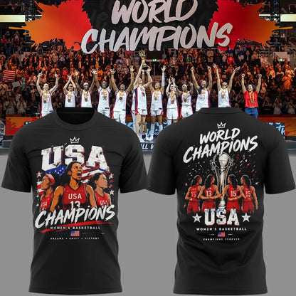 Champion 2026 - FIBA Women's Basketball World Cup Champion Team USA T-Shirt