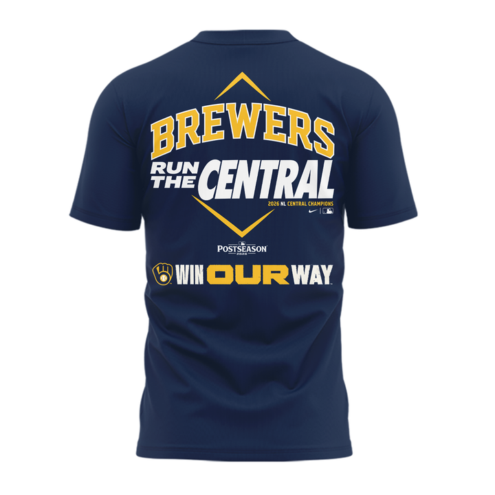 Milwaukee Brewers Fanatics Navy 2026 NL Central Division Champions T-Shirt