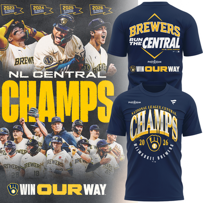 Milwaukee Brewers Fanatics Navy 2026 NL Central Division Champions T-Shirt