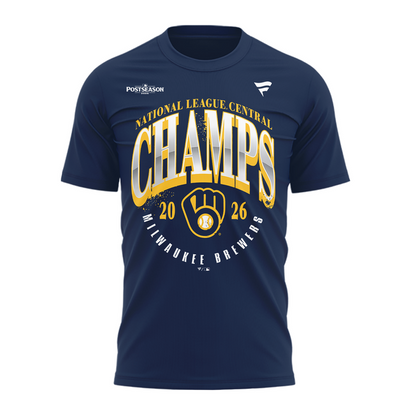 Milwaukee Brewers Fanatics Navy 2026 NL Central Division Champions T-Shirt