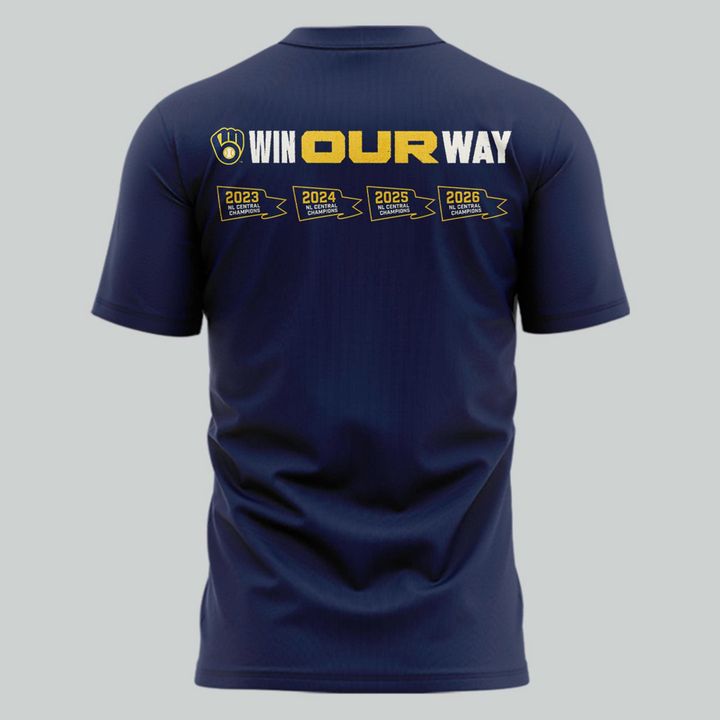 Milwaukee Brewers Fanatics Navy 2026 NL Central Division Champions T-Shirt