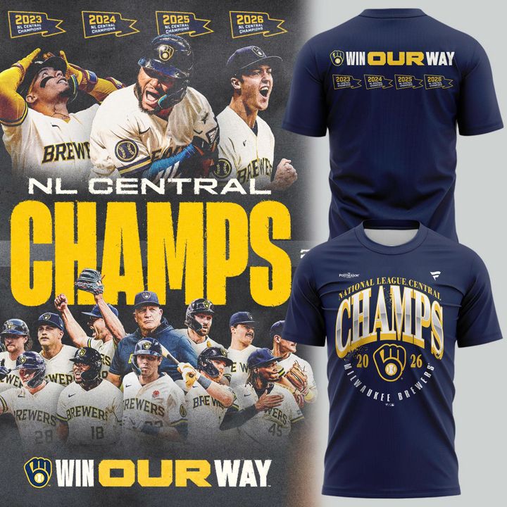 Milwaukee Brewers Fanatics Navy 2026 NL Central Division Champions T-Shirt