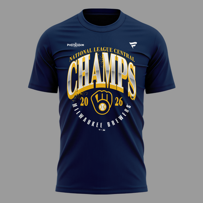 Milwaukee Brewers Fanatics 2026 NL Central Division Champions Locker Room T-Shirt