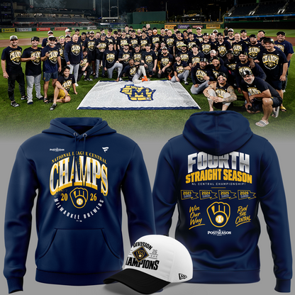 Limited Edition Milwaukee Brewers 2026 NL Central Division Champions Hoodie