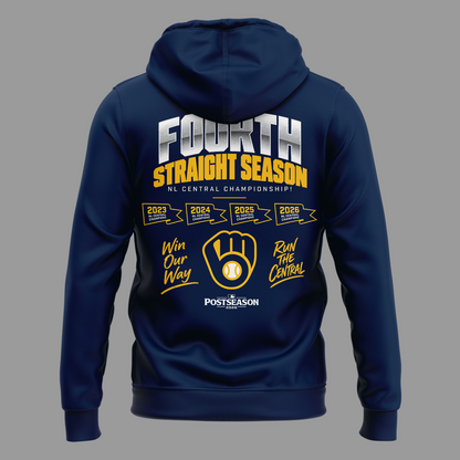 Limited Edition Milwaukee Brewers 2026 NL Central Division Champions Hoodie