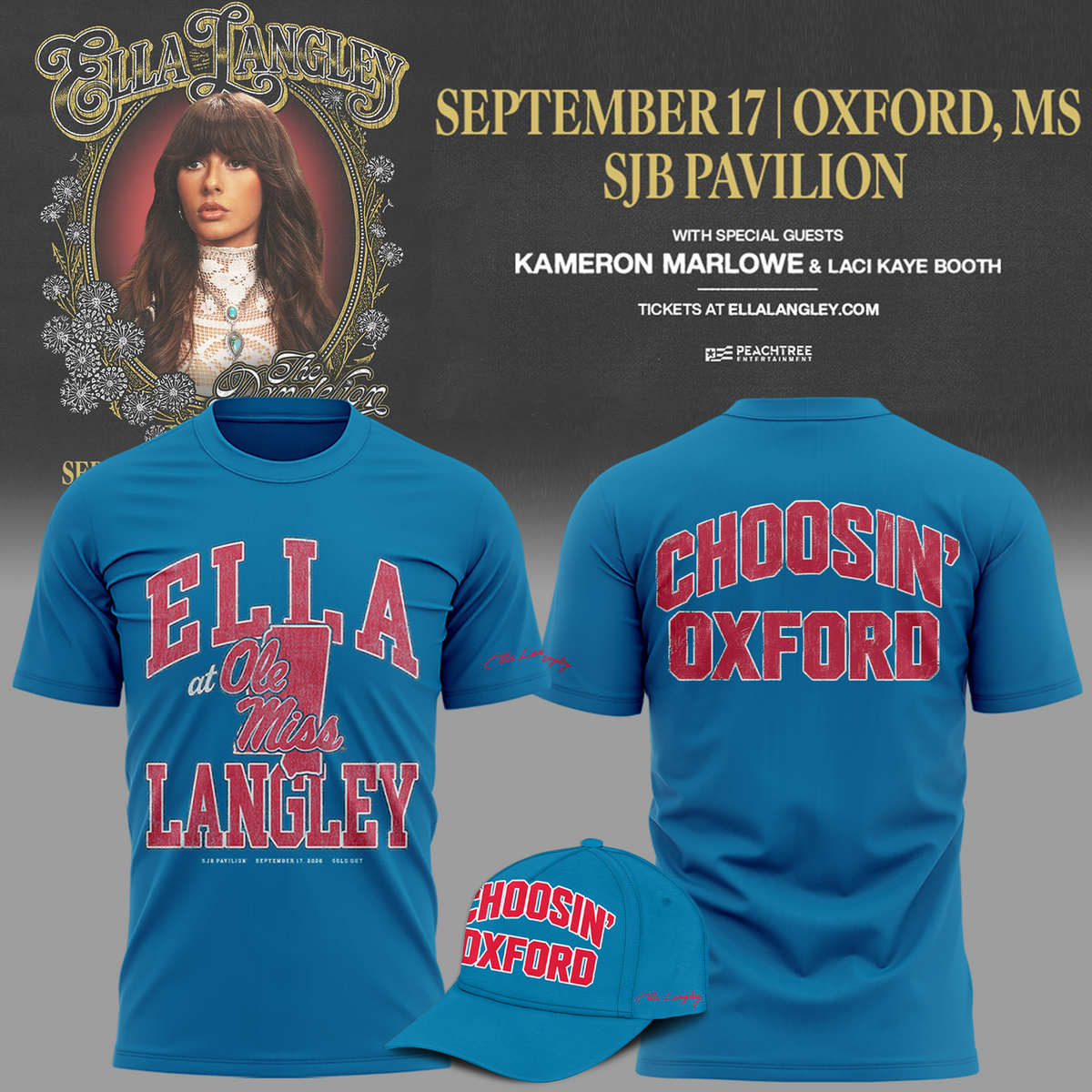 Ole Miss Rebels x Ella Langley-The Dandelion Tour 2026 T-shirt