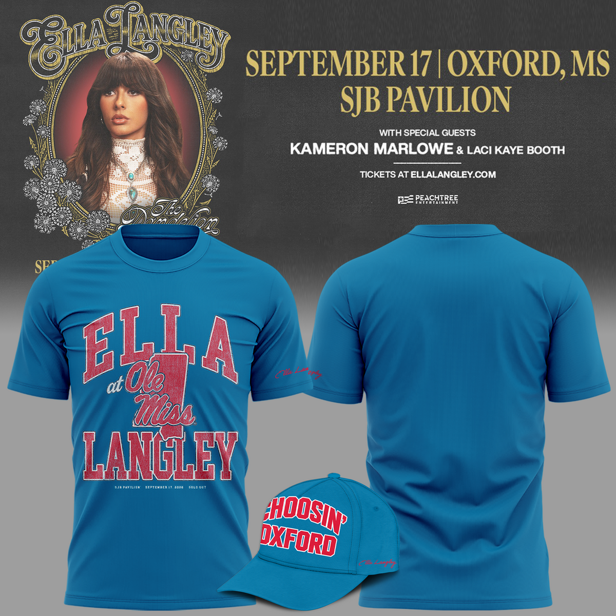 Ole Miss Rebels x Ella Langley-The Dandelion Tour 2026 T-shirt