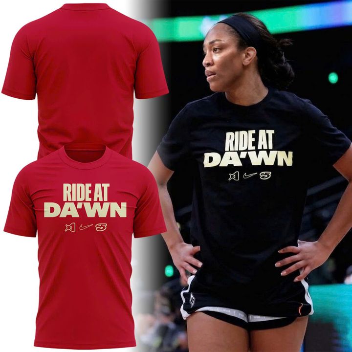 Limited Edition 2026 Las Vegas Aces A'ja's "Ride at Da'wn" T-Shirt Red