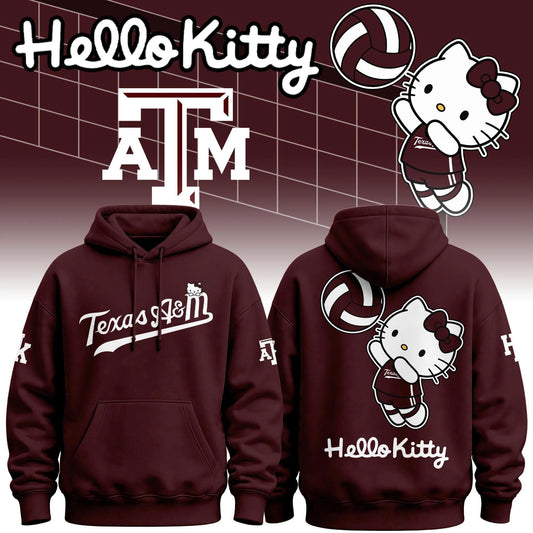 Limited Edition Hoodie Texas A&M Volleyball x Hello Kitty