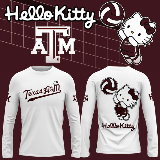 Limited Edition Long Tee Texas A&M Volleyball x Hello Kitty