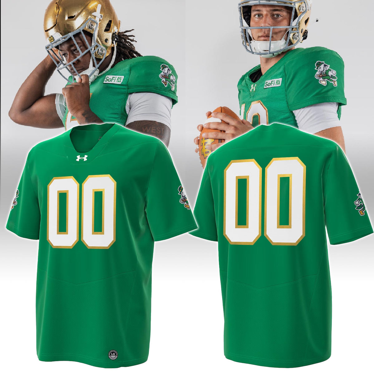 Notre Dame Kelly Green Personalized Jersey 2026