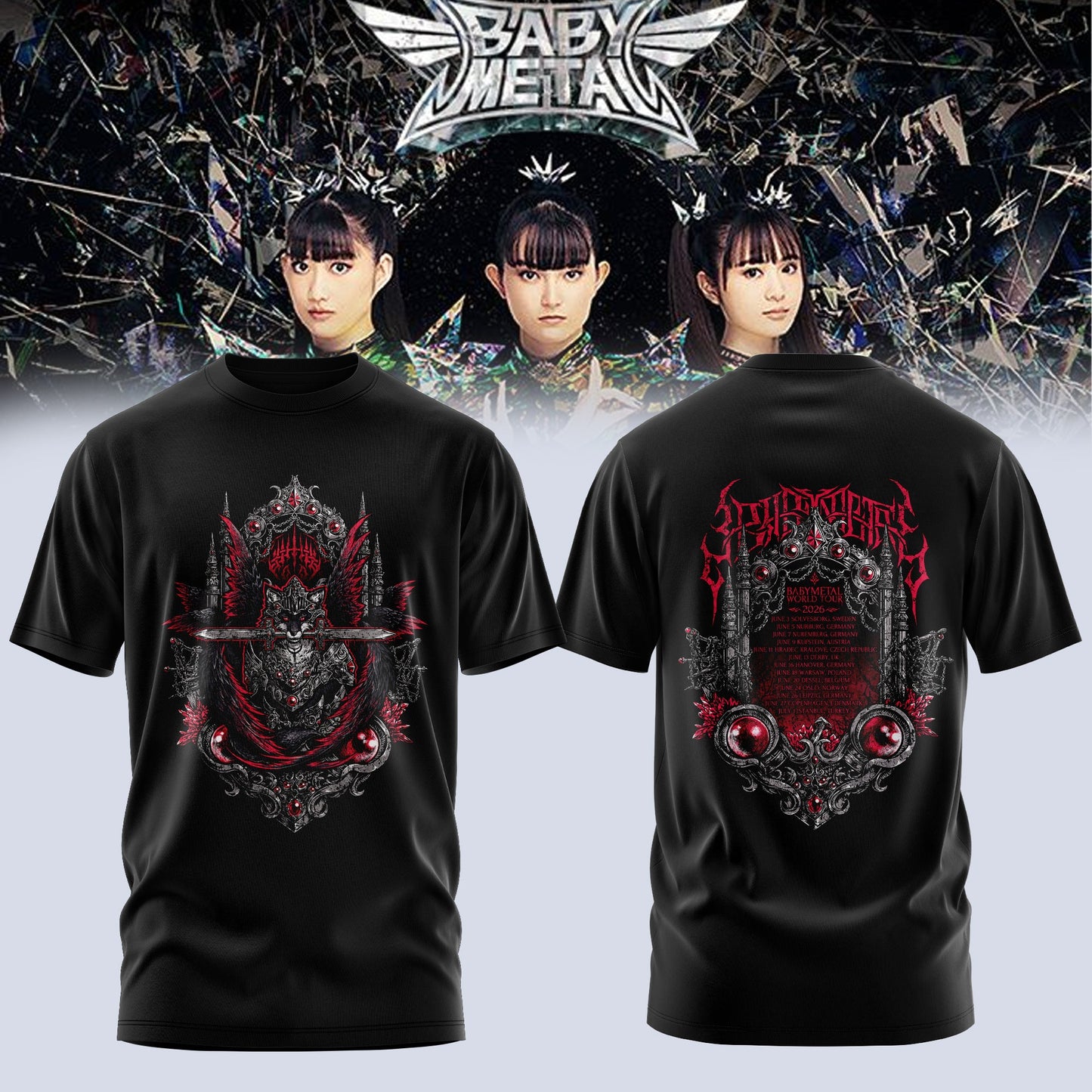 BbyMtl World Tour 2026 3D All-Over Print T-Shirt V1