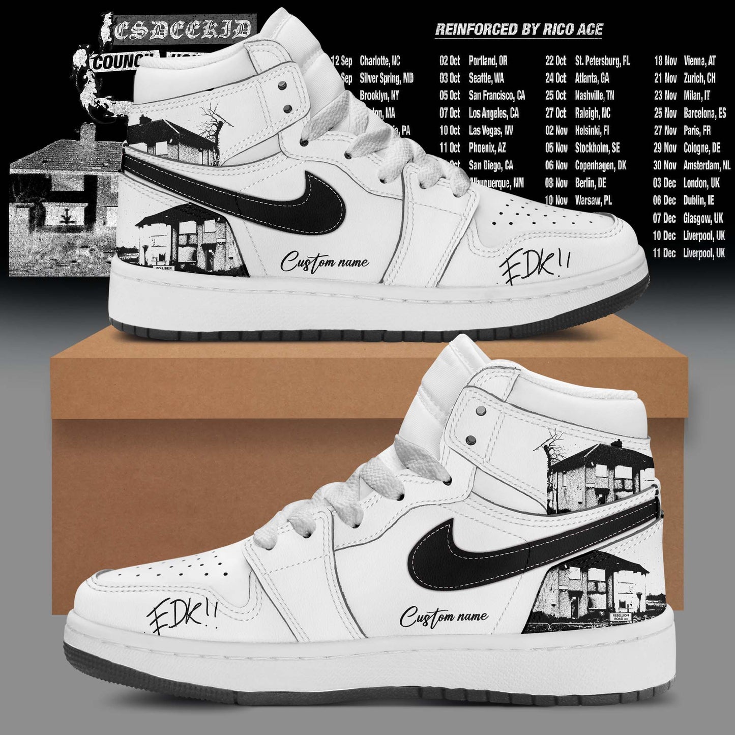 Personalized Council House Rat Tour Graphic High-Top Sneakers