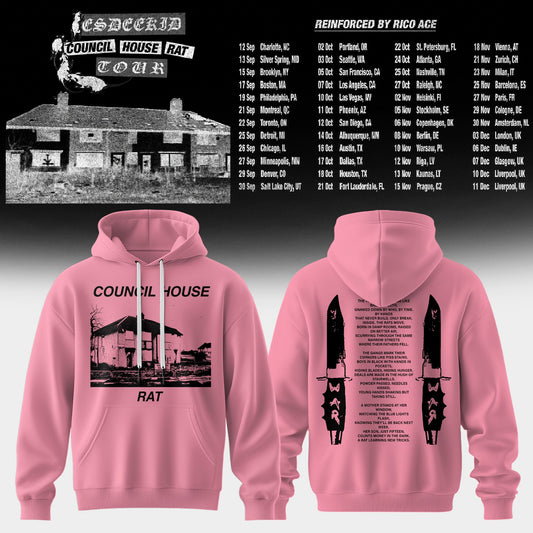Council House Rat Tour Vintage Graphic Hoodie