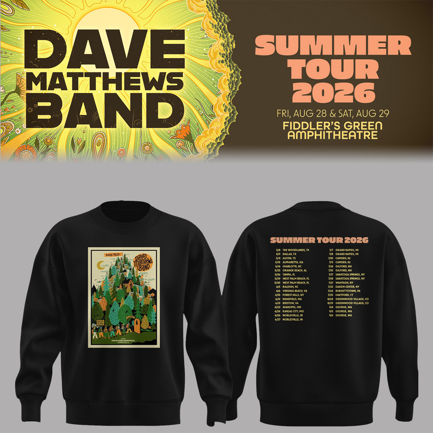 Limited Edition Summer Tour 2026 At Green Amphitheatre, Co Sweater