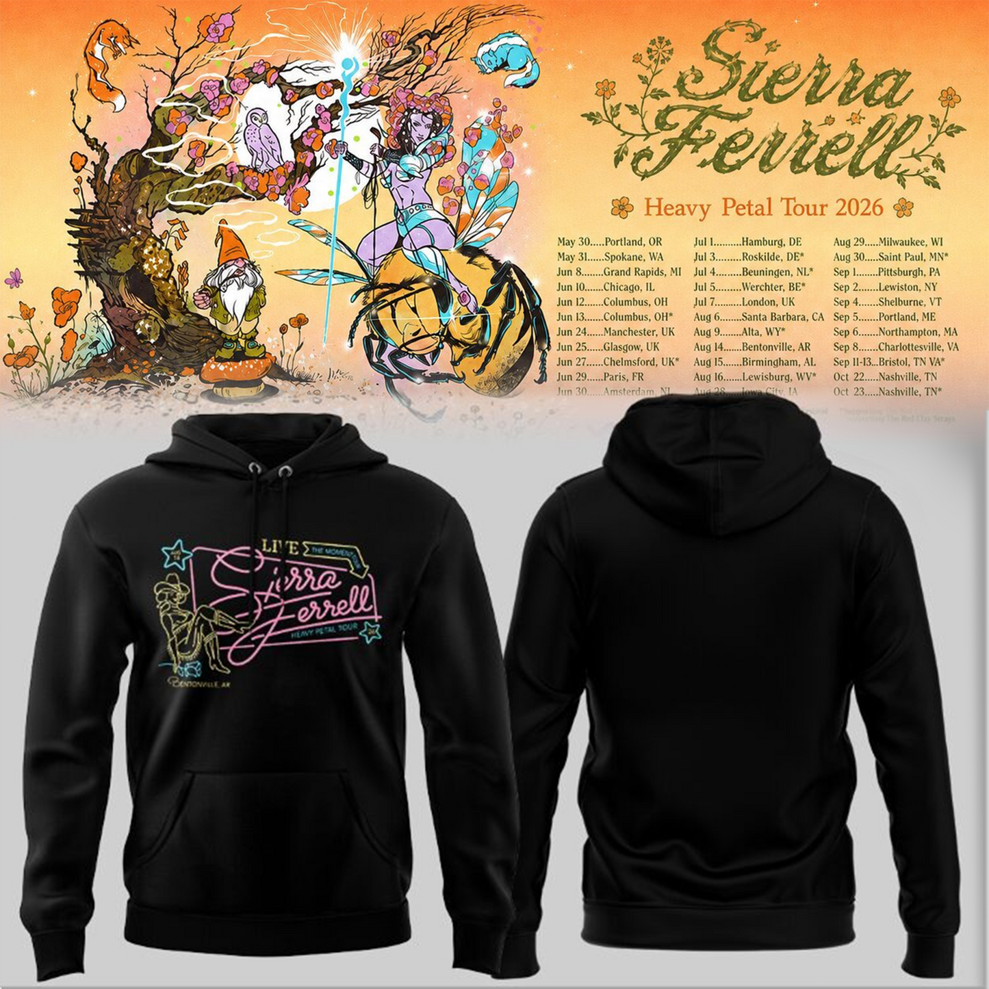 Limited Edition Heavy Petal Tour 2026 in Bentonville,AR Hoodie