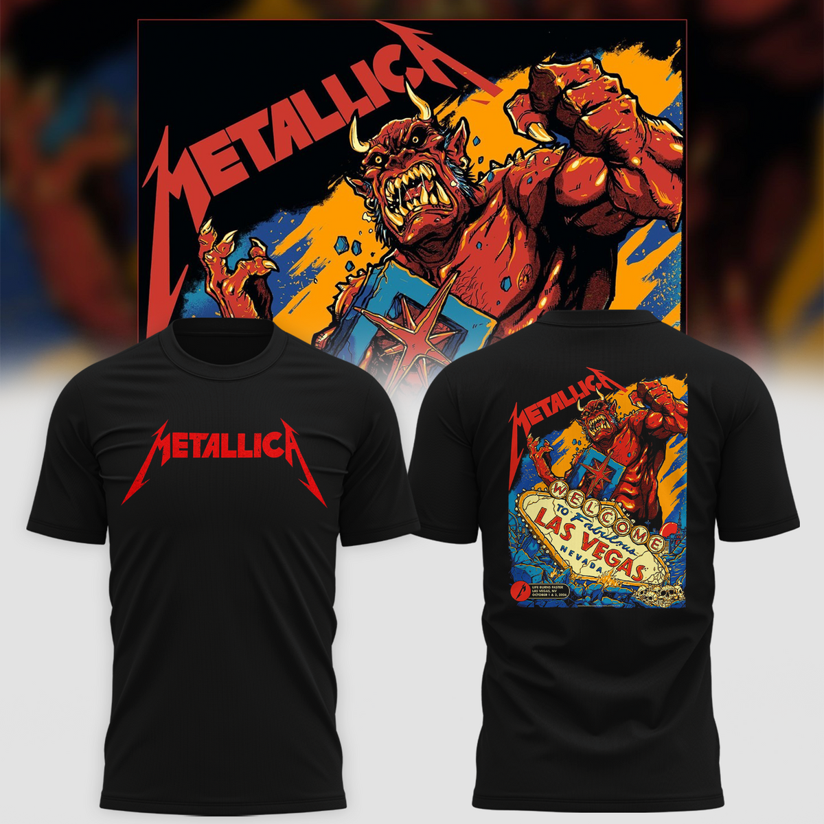 MTLC Life Burns Faster 2026 Las Vegas Pop Up Shop Week 1 Poster Live At Sphere October 1 And 3 2026 T shirt